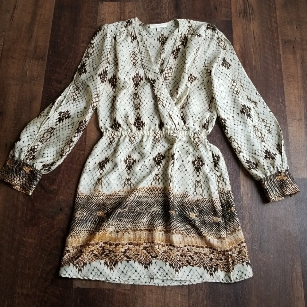 Lavender Brown Snake Printed Dress